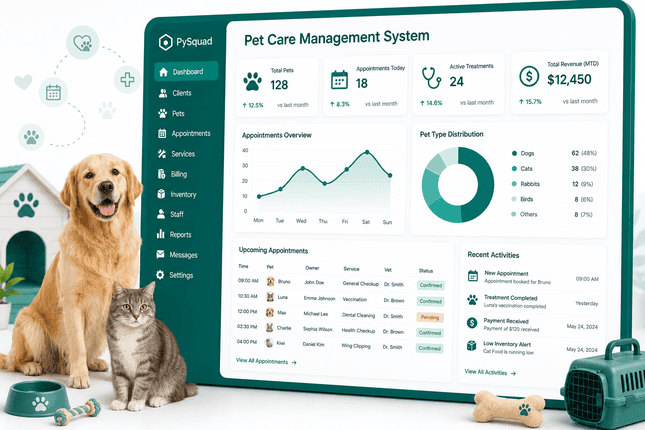 Preview for Pet Care Management in Odoo ERP
