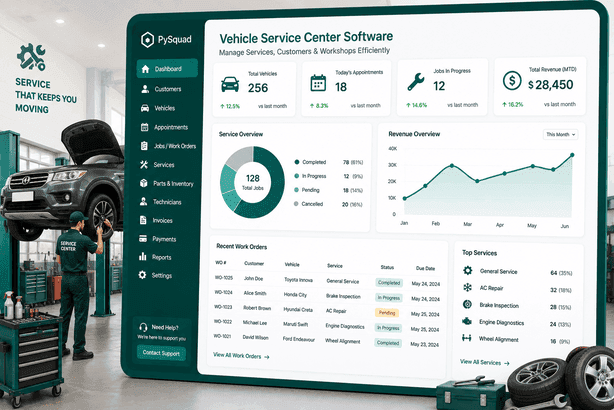 Preview for Vehicle Service Center Management Software